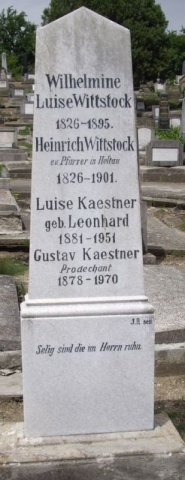 Wittstock Heinrich 1826-1901 Wilhelmine Bogner 1826-1895 Grabstein